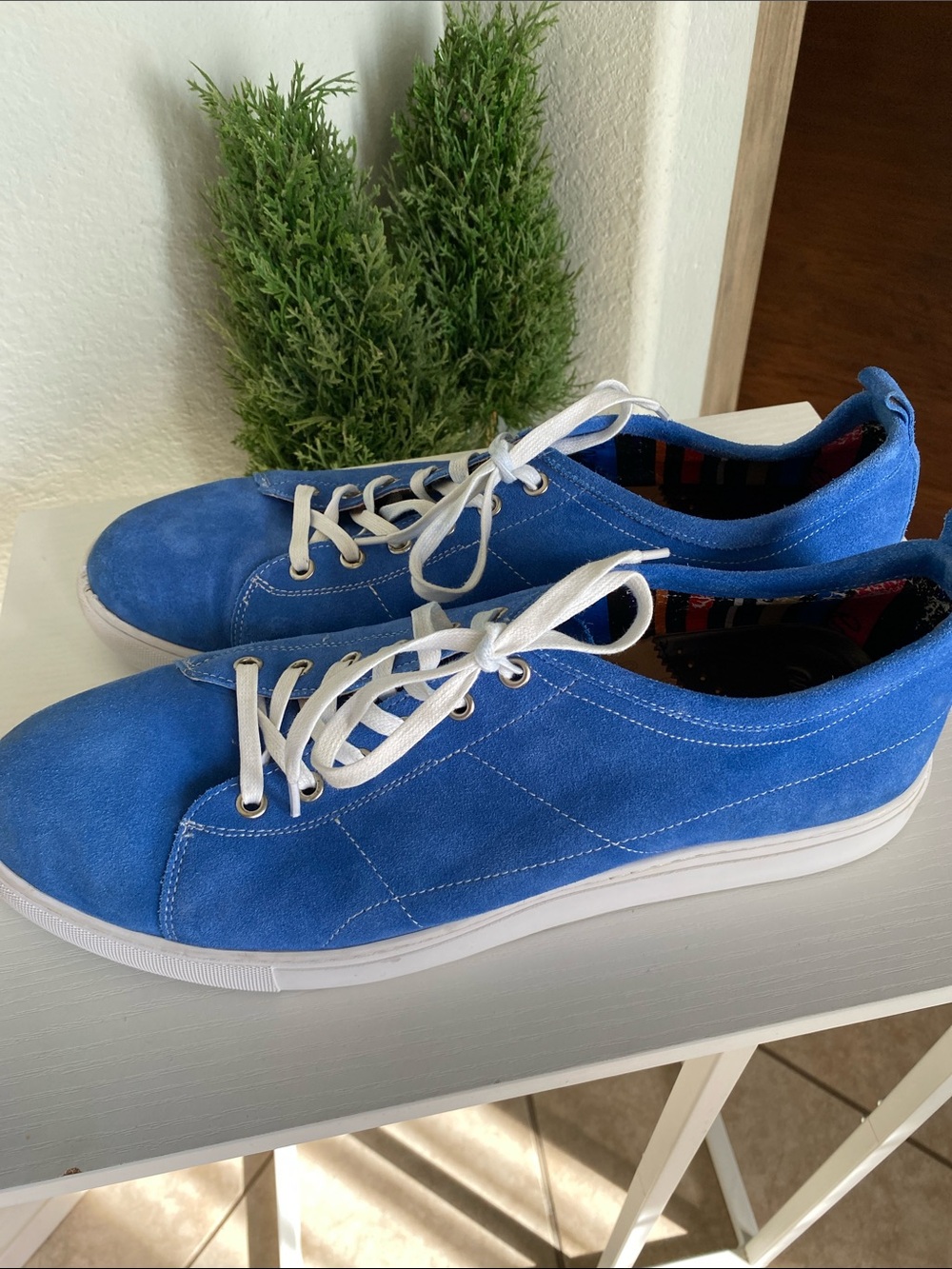 Robert Graham Blue Suede Men's Casual Sneakers size 13